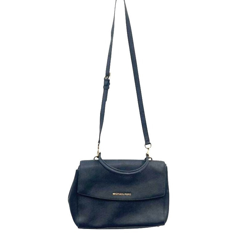 Michael Kors Black Ava Saffiano Leather Shoulder Bag
