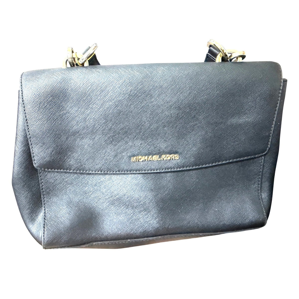 Michael Kors Black Ava Saffiano Leather Shoulder Bag