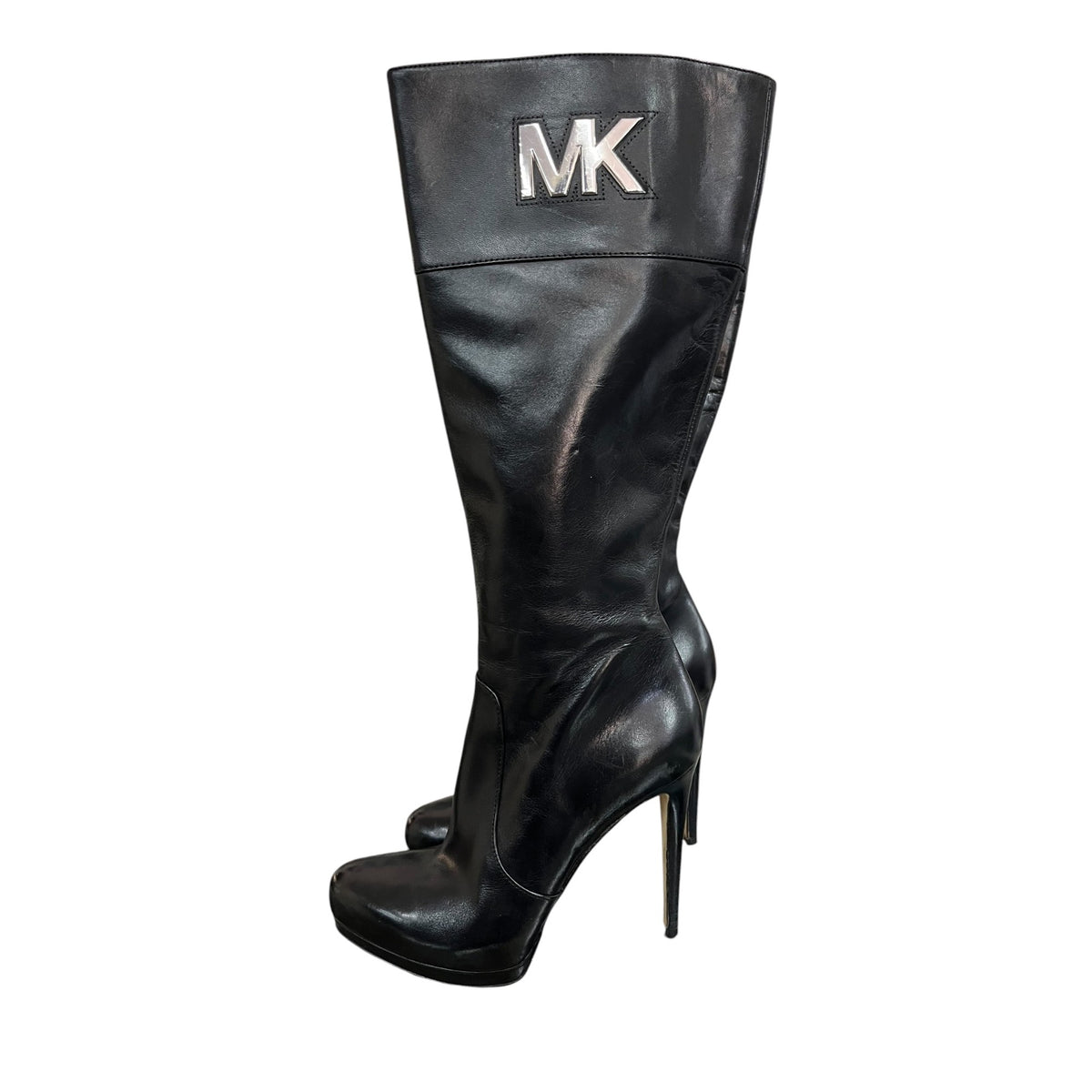 Michael Kors Black Leather Hayley Knee-High Boots 5.5M