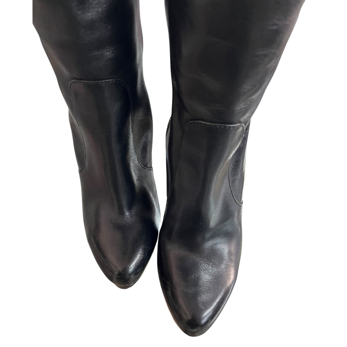 Michael Kors Black Leather Hayley Knee-High Boots 5.5M