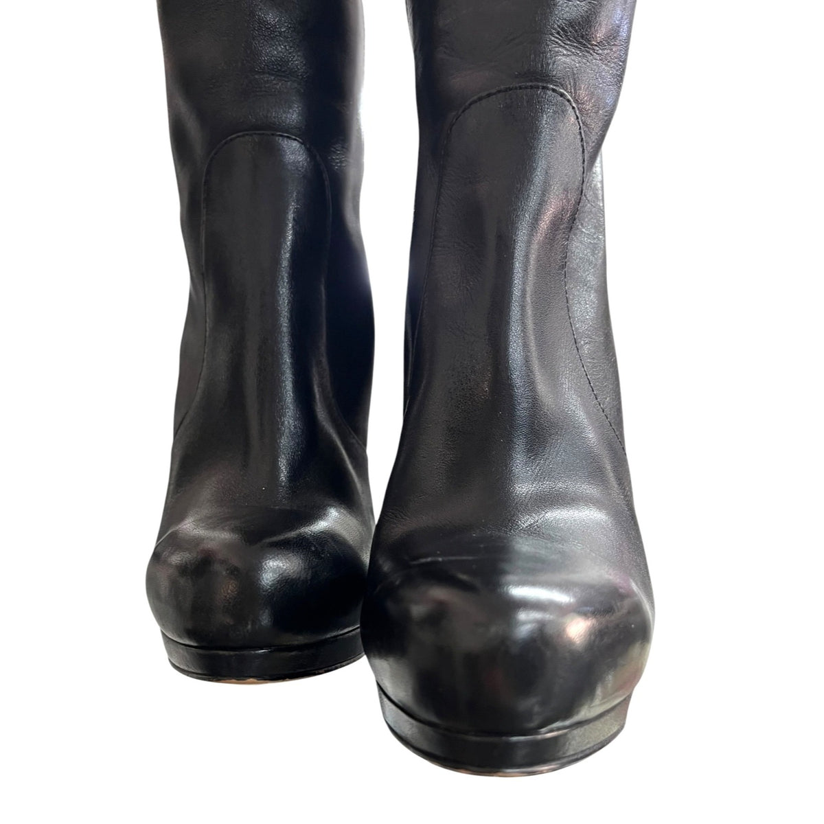 Michael Kors Black Leather Hayley Knee-High Boots 5.5M