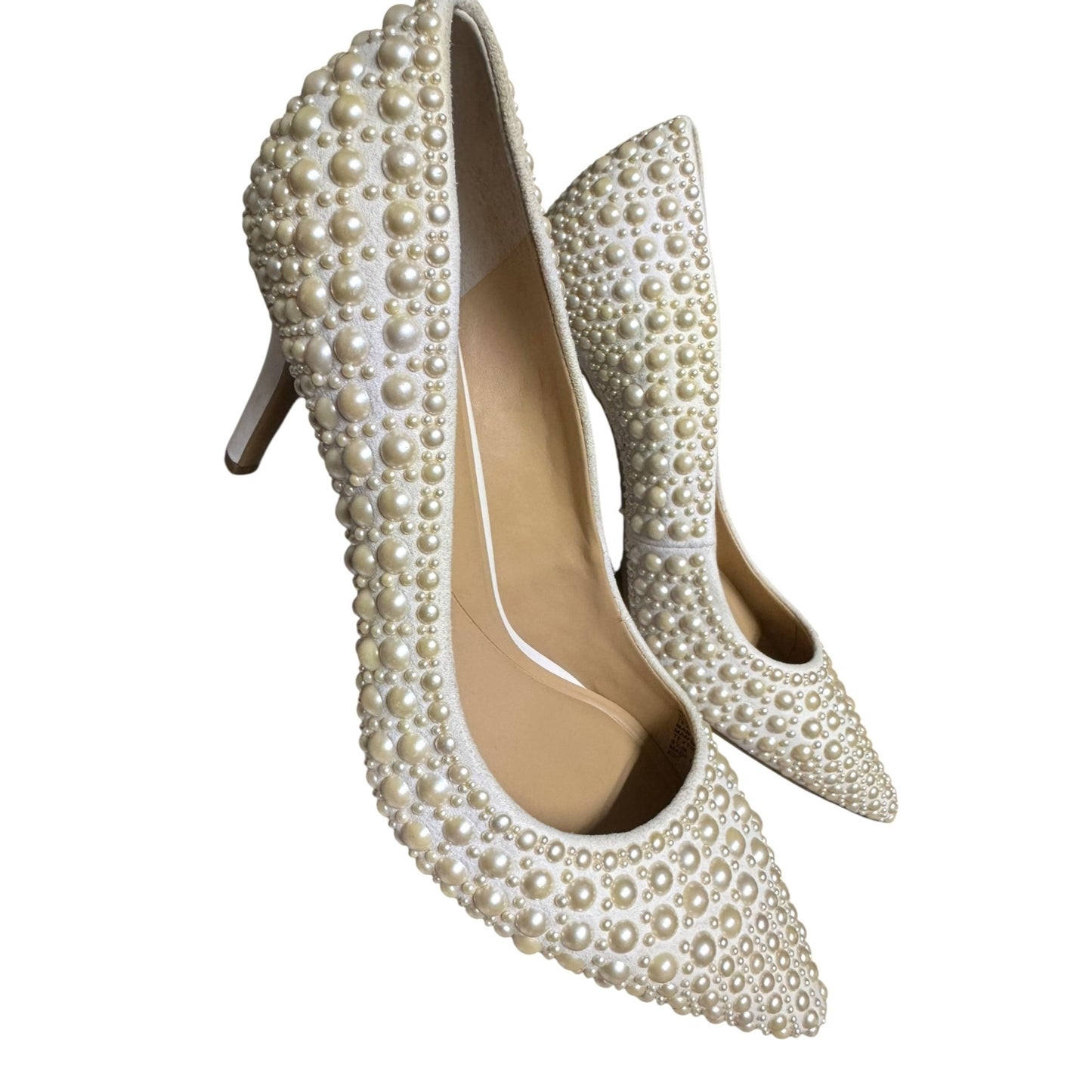 I.N.C. Elegant Ivory 8.5 Pearl Bridal Wedding Embellished Pointed Toe Heels