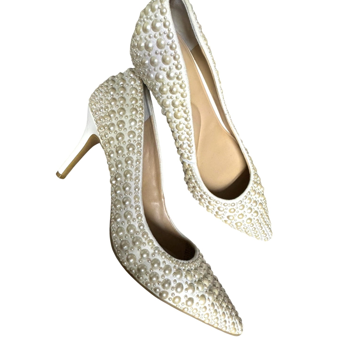 I.N.C. Elegant Ivory 8.5 Pearl Bridal Wedding Embellished Pointed Toe Heels