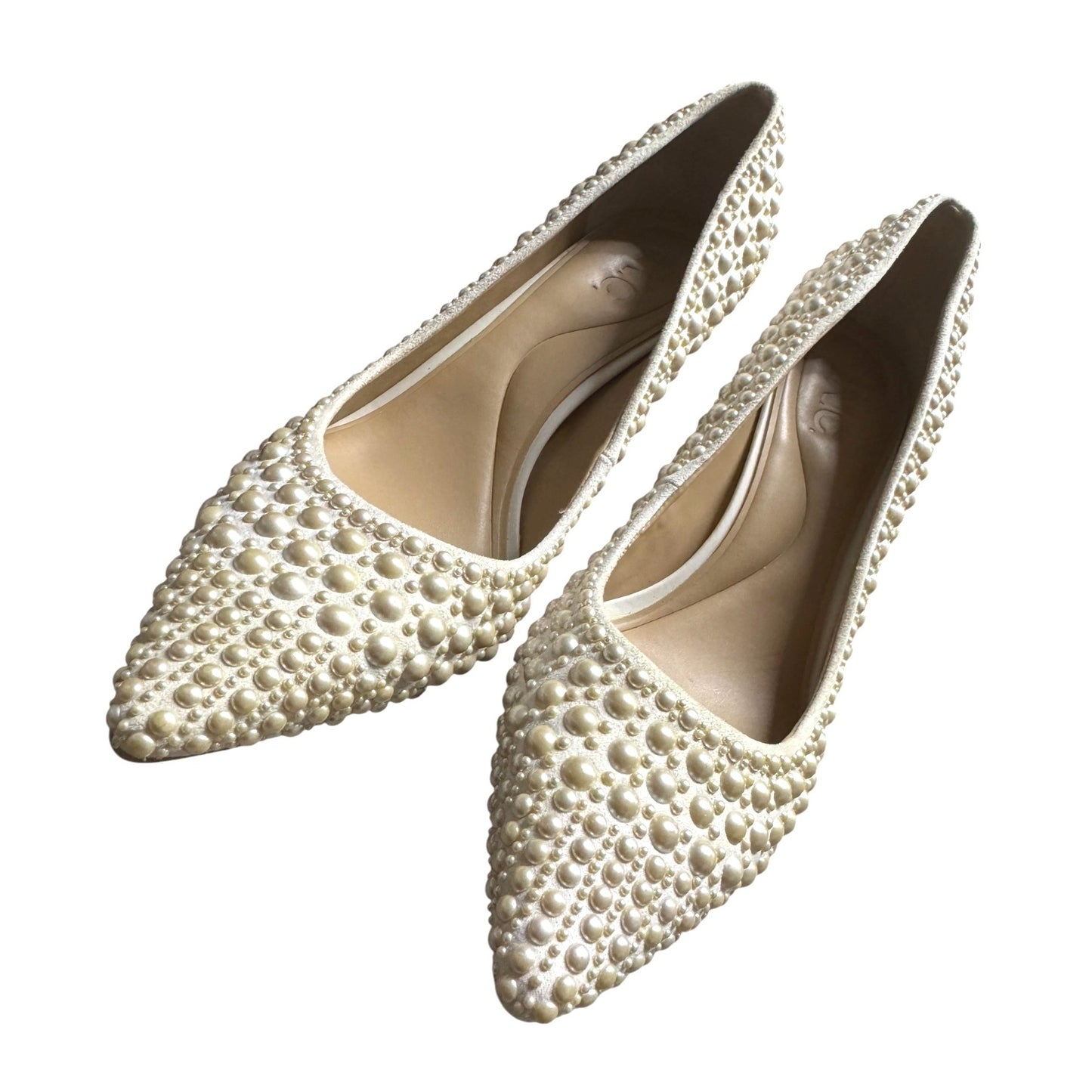 I.N.C. Elegant Ivory 8.5 Pearl Bridal Wedding Embellished Pointed Toe Heels