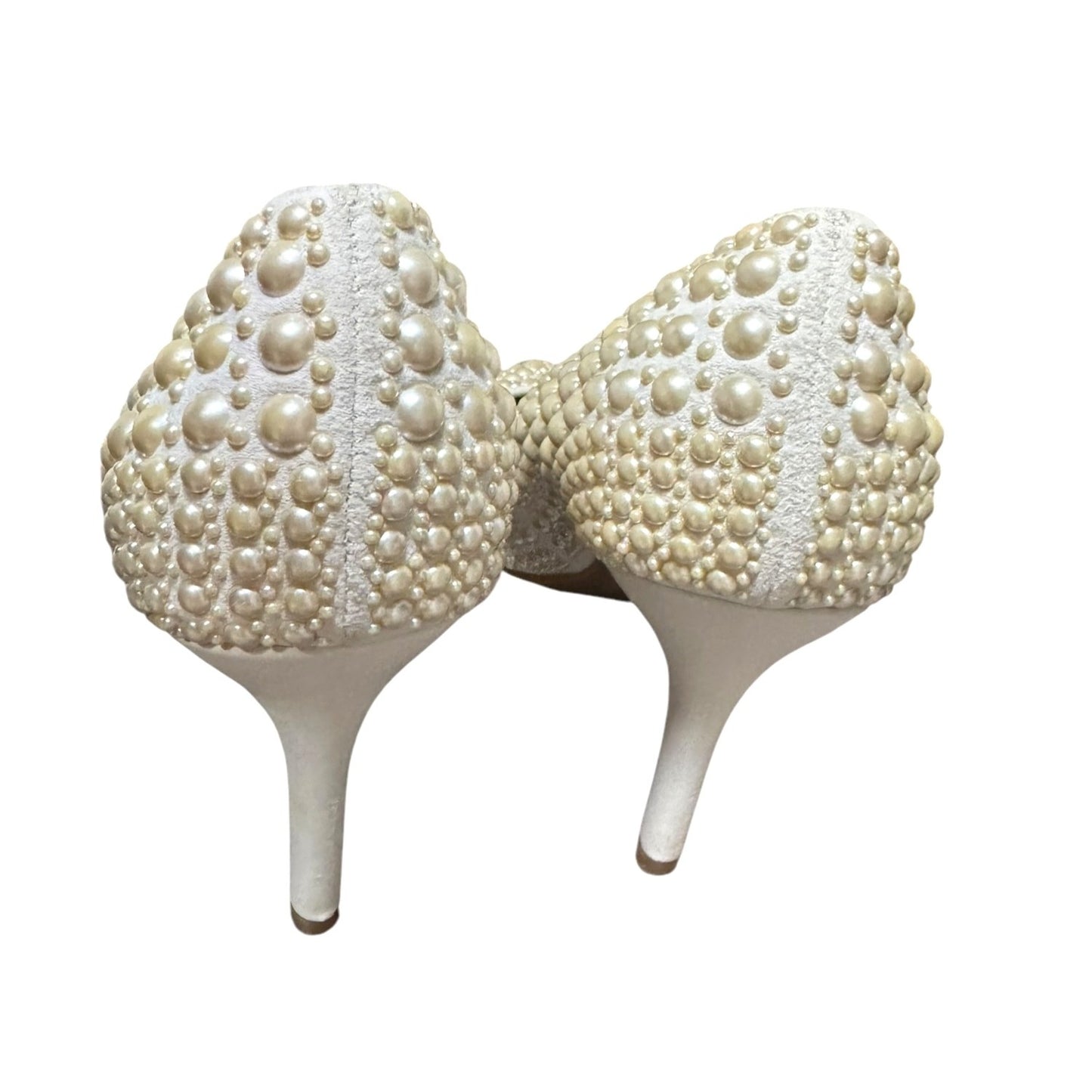 I.N.C. Elegant Ivory 8.5 Pearl Bridal Wedding Embellished Pointed Toe Heels