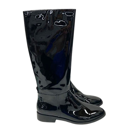 Aerosoles Black Patent Leather Knee-High Riding Boots US 9 NWB