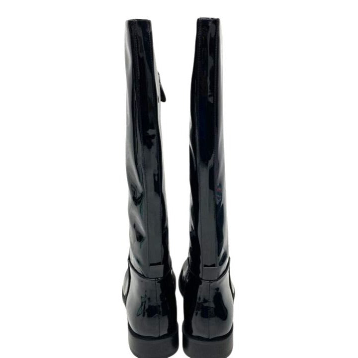 Aerosoles Black Patent Leather Knee-High Riding Boots US 9 NWB