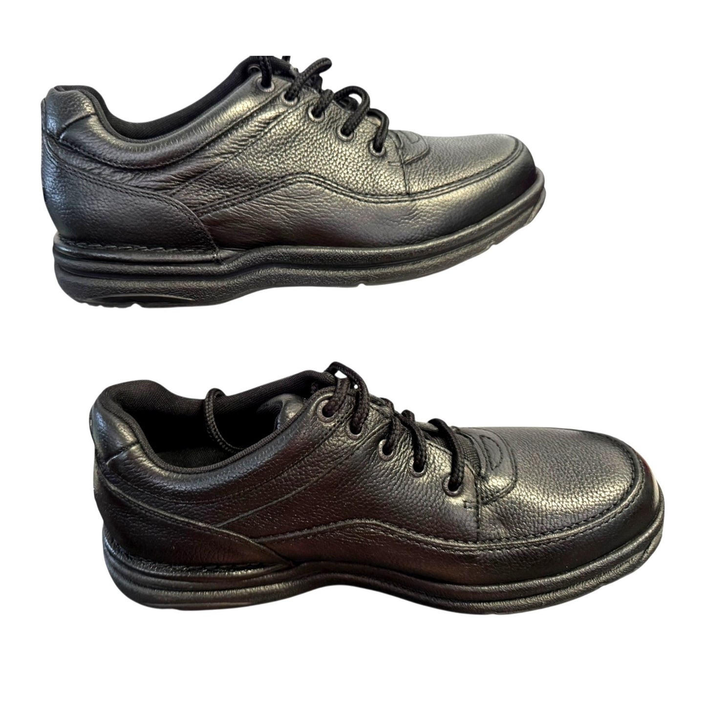 Rockport Mens World Tour Classic Black Leather Lace-Up Shoes Size 10.5 NWOB