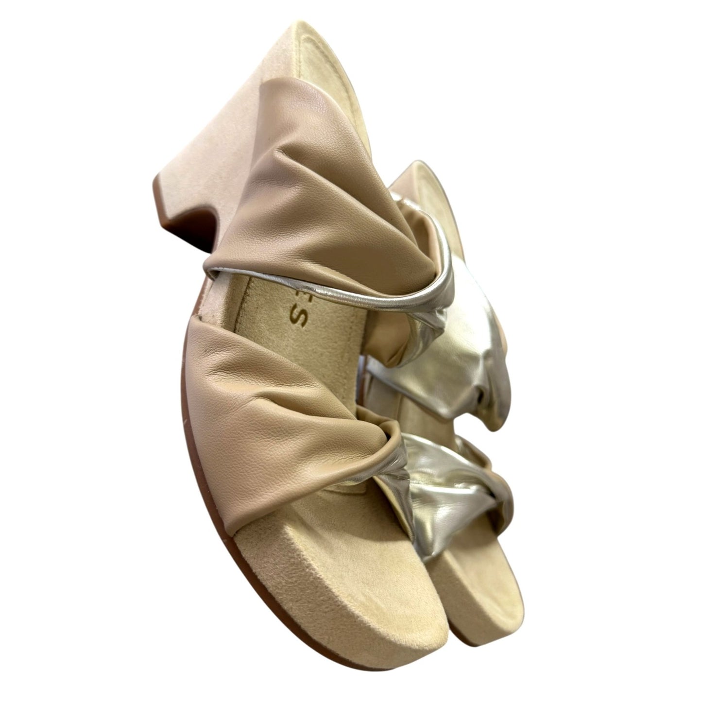 Aerosoles Mercer Wedge Sandals 9W Gold & Beige