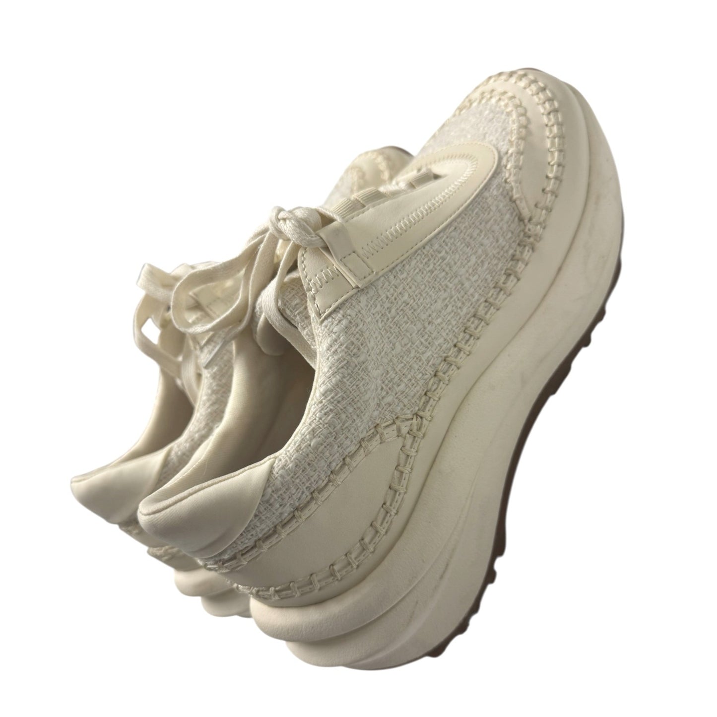 Altar'd State Women's Cream Textured Lace-Up Platform Sneakers Size 9 NWOB