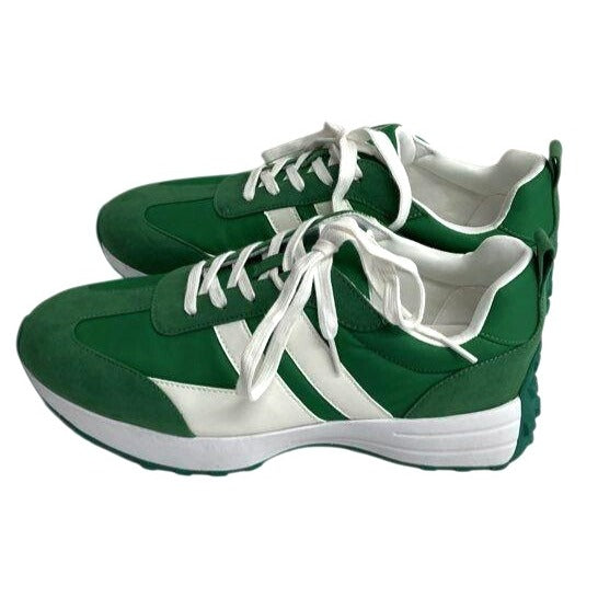 J/Slides NYC Green & White Sneakers  Womens Size 10M