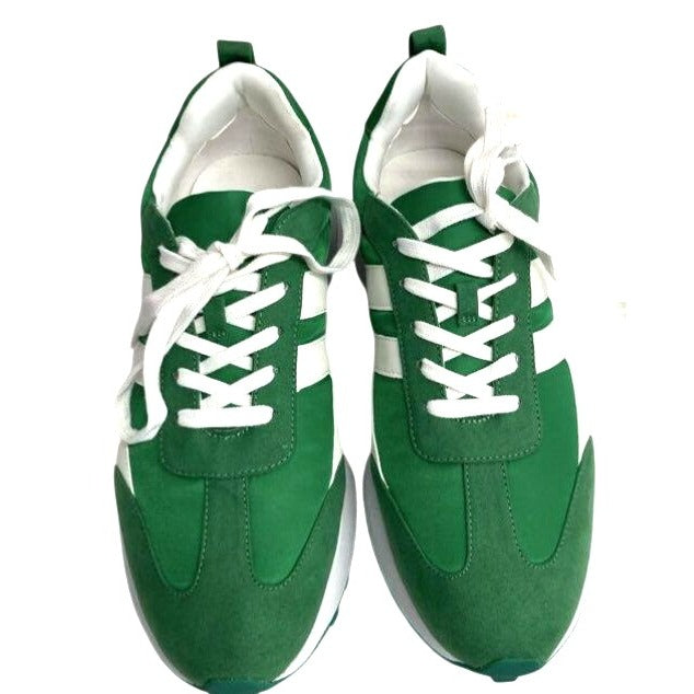 J/Slides NYC Green & White Sneakers  Womens Size 10M