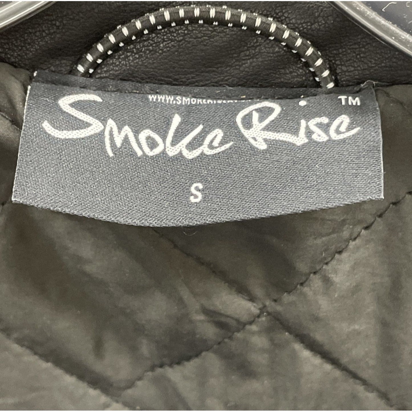 Smoke Rise Men's Moto-Style Jacket Small Black Red Polyurethane Racing Graphics