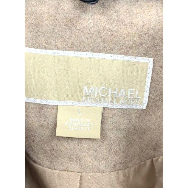 MICHAEL Michael Kors Beige Wool Zip Front Jacket Size L
