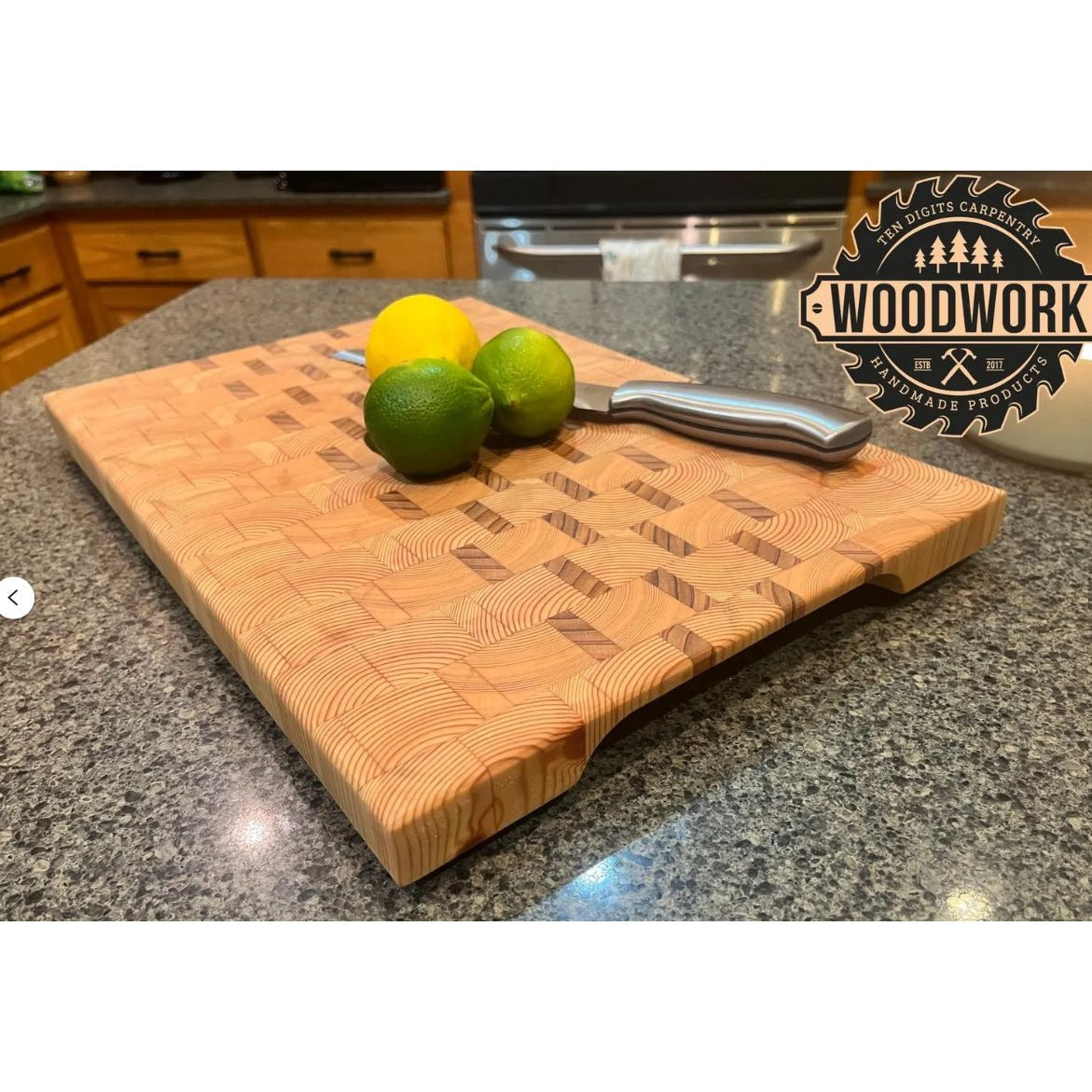 Handcrafted Cedar & Pine Wooden End Grain Cutting Board  Premium Solid Wood