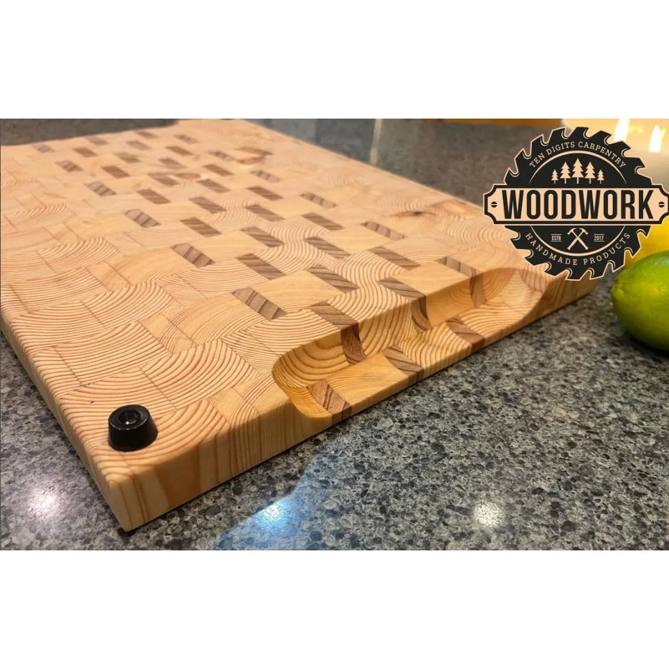 Handcrafted Cedar & Pine Wooden End Grain Cutting Board  Premium Solid Wood