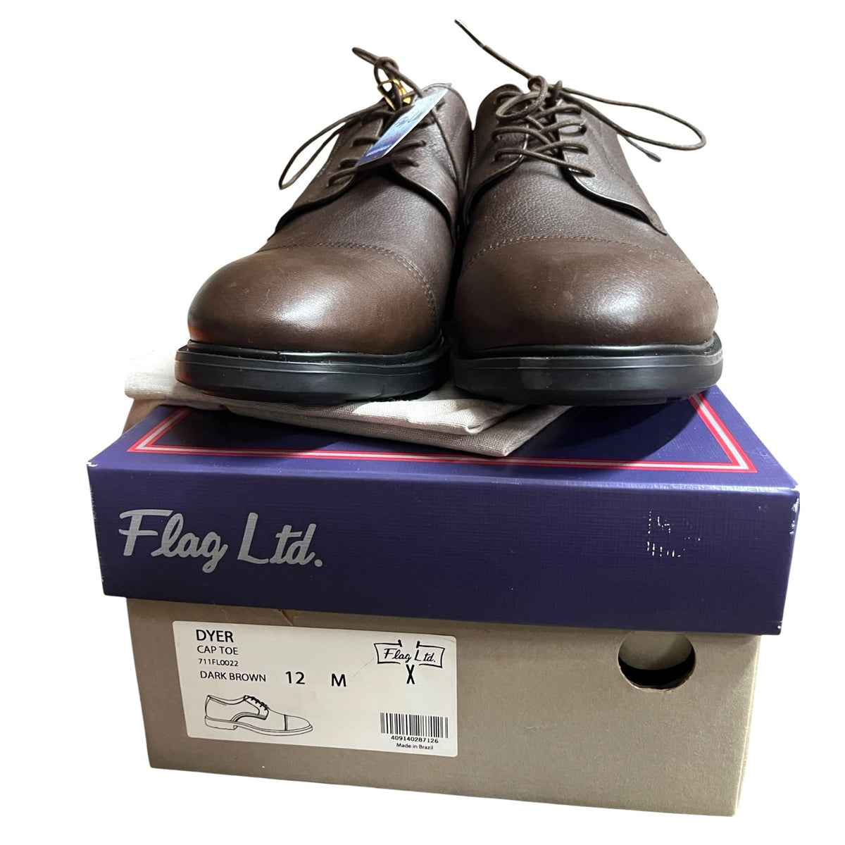Flag Ltd. Men's Dyer Cap Toe Oxford Shoes Size 12M NWB