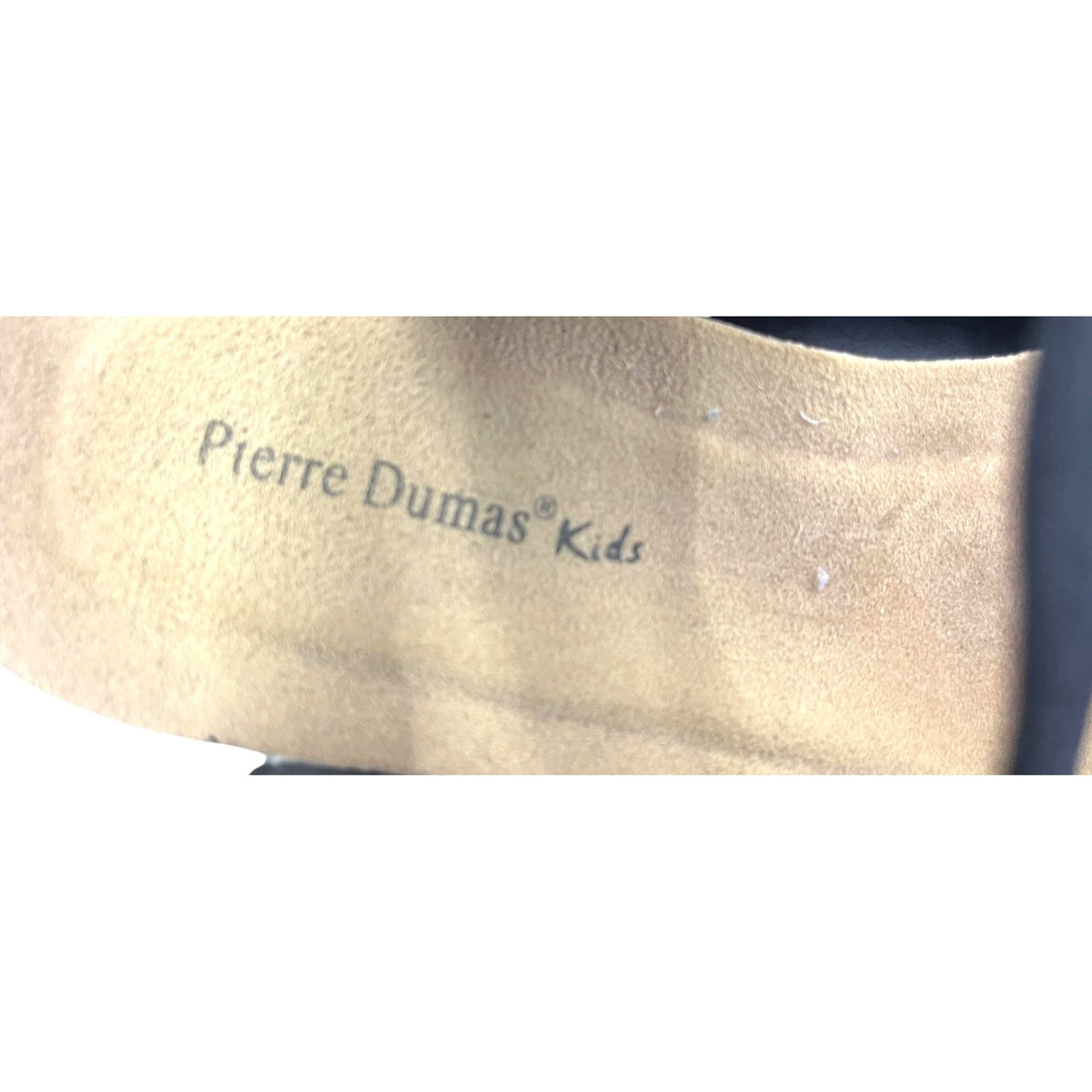 Pierre Dumas Kids Black Sandals Size 4 With Cork Sole And Elastic Straps