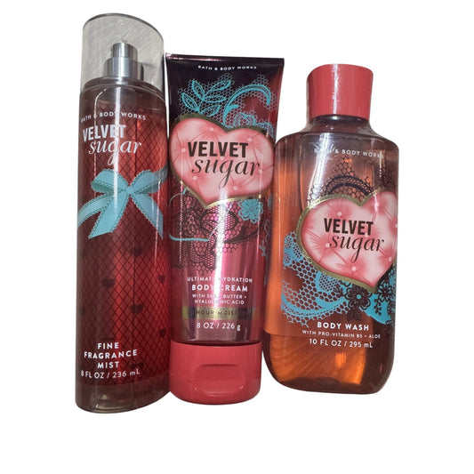 Bath & Body Works Velvet Sugar 3-Piece Set New