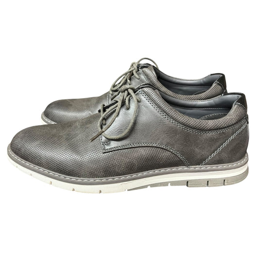 Ashford Hayes Mens Gray Textured Lace-Up Casual Shoes Size 8.5