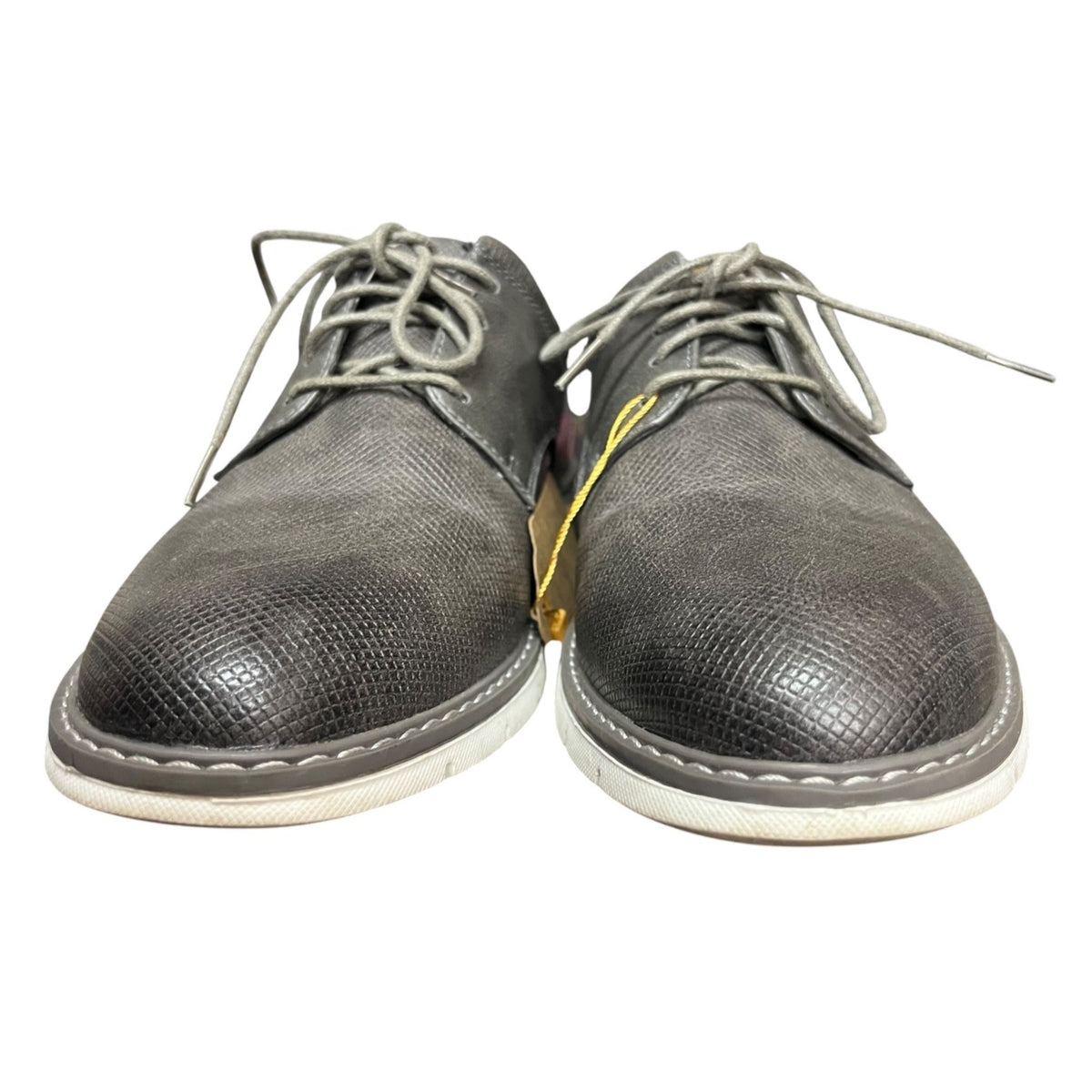 Ashford Hayes Mens Gray Textured Lace-Up Casual Shoes Size 8.5