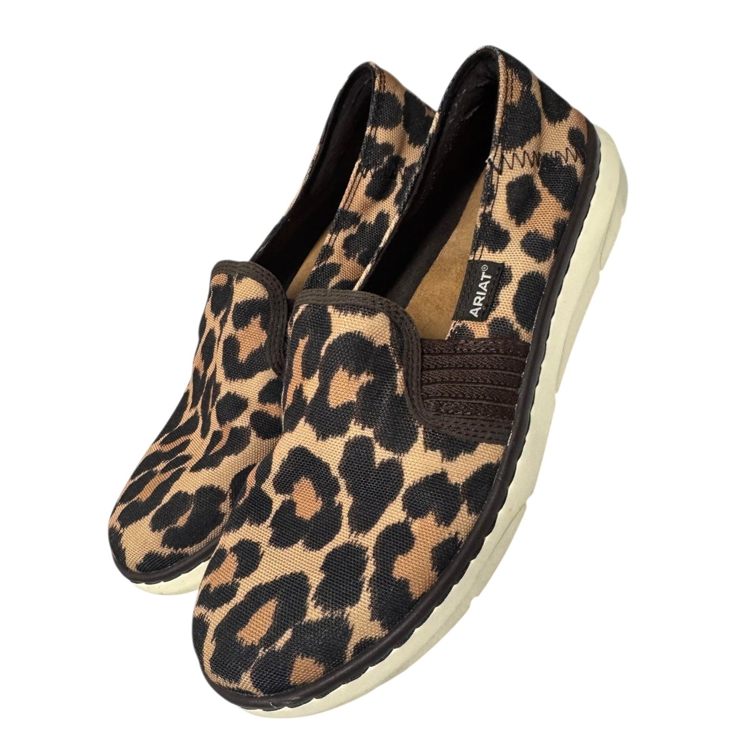 Ariat Womens Ryder Leopard Print Slip-On Canvas Shoes SZ9