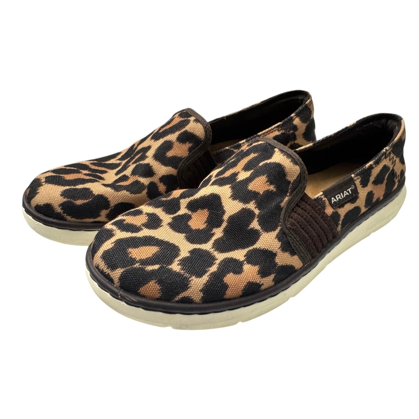 Ariat Womens Ryder Leopard Print Slip-On Canvas Shoes SZ9