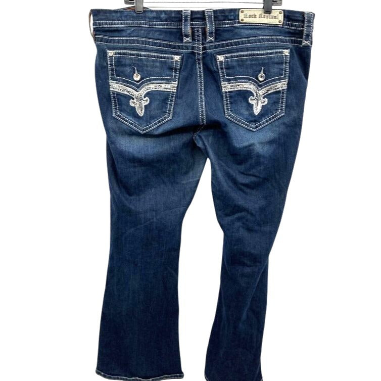 Rock Revival Betty Bootcut Jeans Dark Wash Denim Women's Size 36