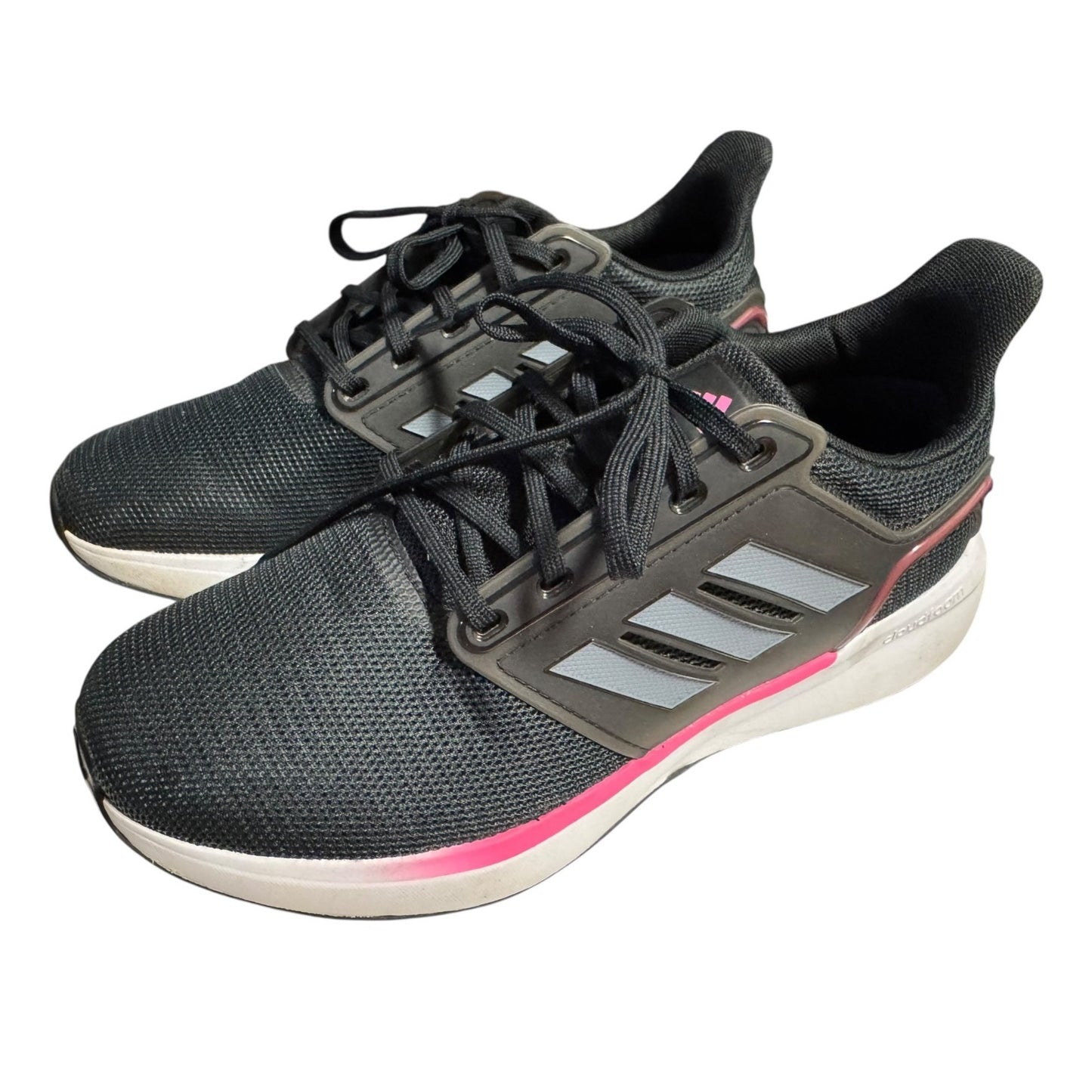 Adidas Women's EQ19 Cloud Foam Run Sneakers Black & Pink Athletic Shoes