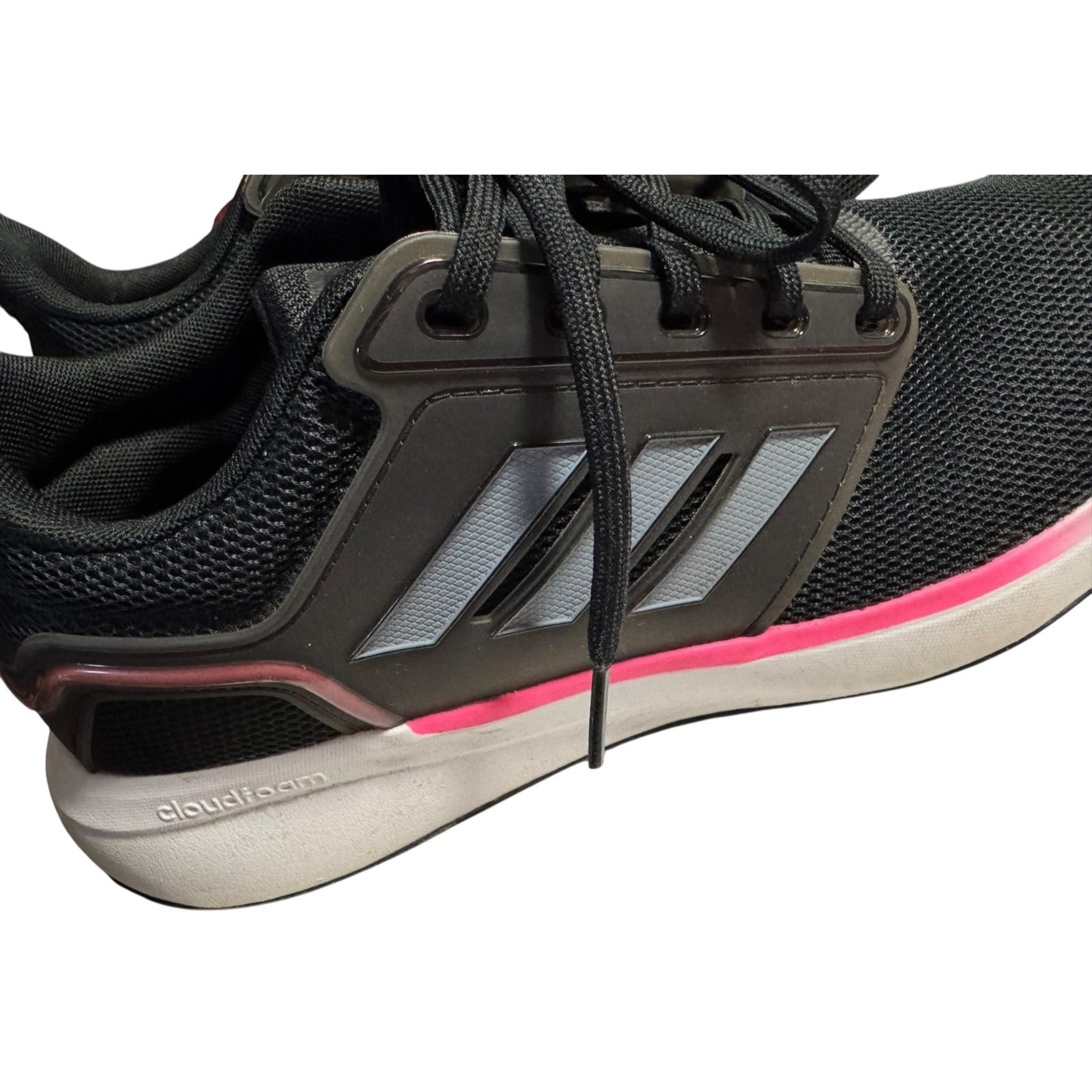 Adidas Women's EQ19 Cloud Foam Run Sneakers Black & Pink Athletic Shoes