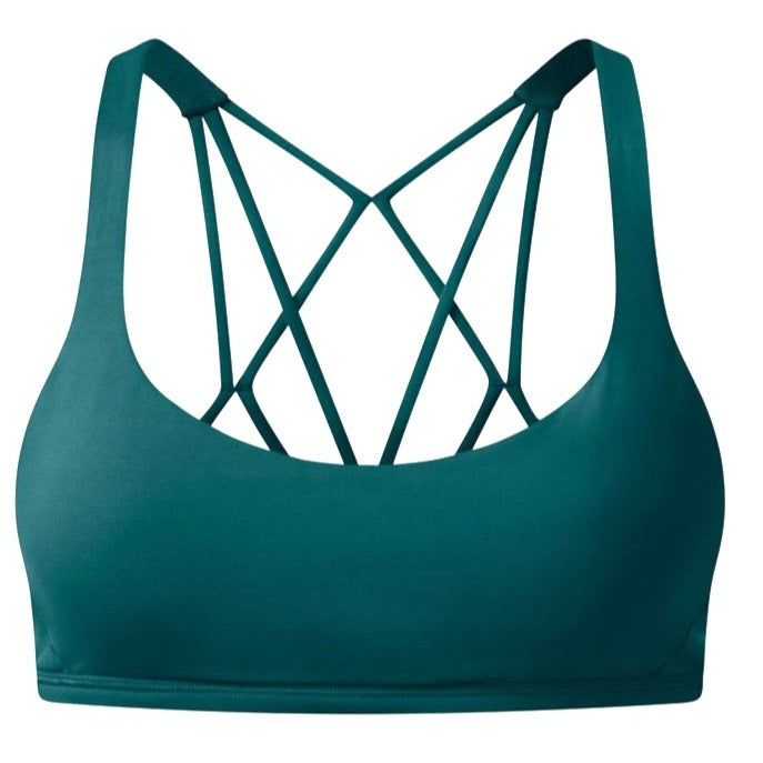 Lululemon Free To Be Zen Dark Green Strappy Back Sports Bra Size