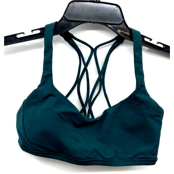 Lululemon Free To Be Zen Dark Green Strappy Back Sports Bra Size
