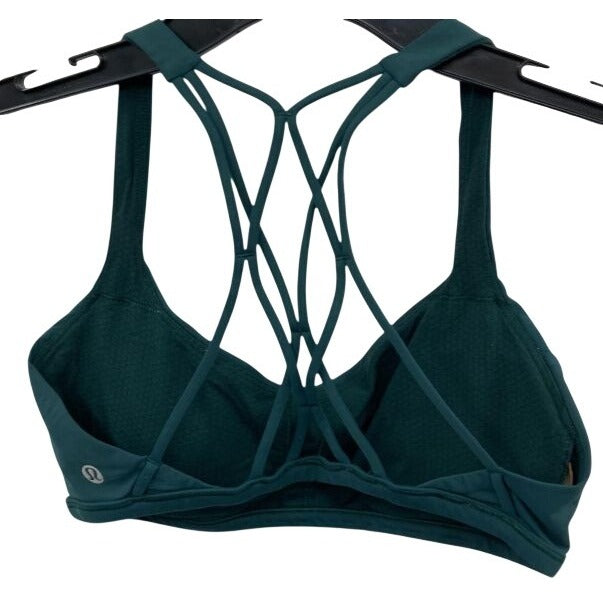 Lululemon Free To Be Zen Dark Green Strappy Back Sports Bra Size