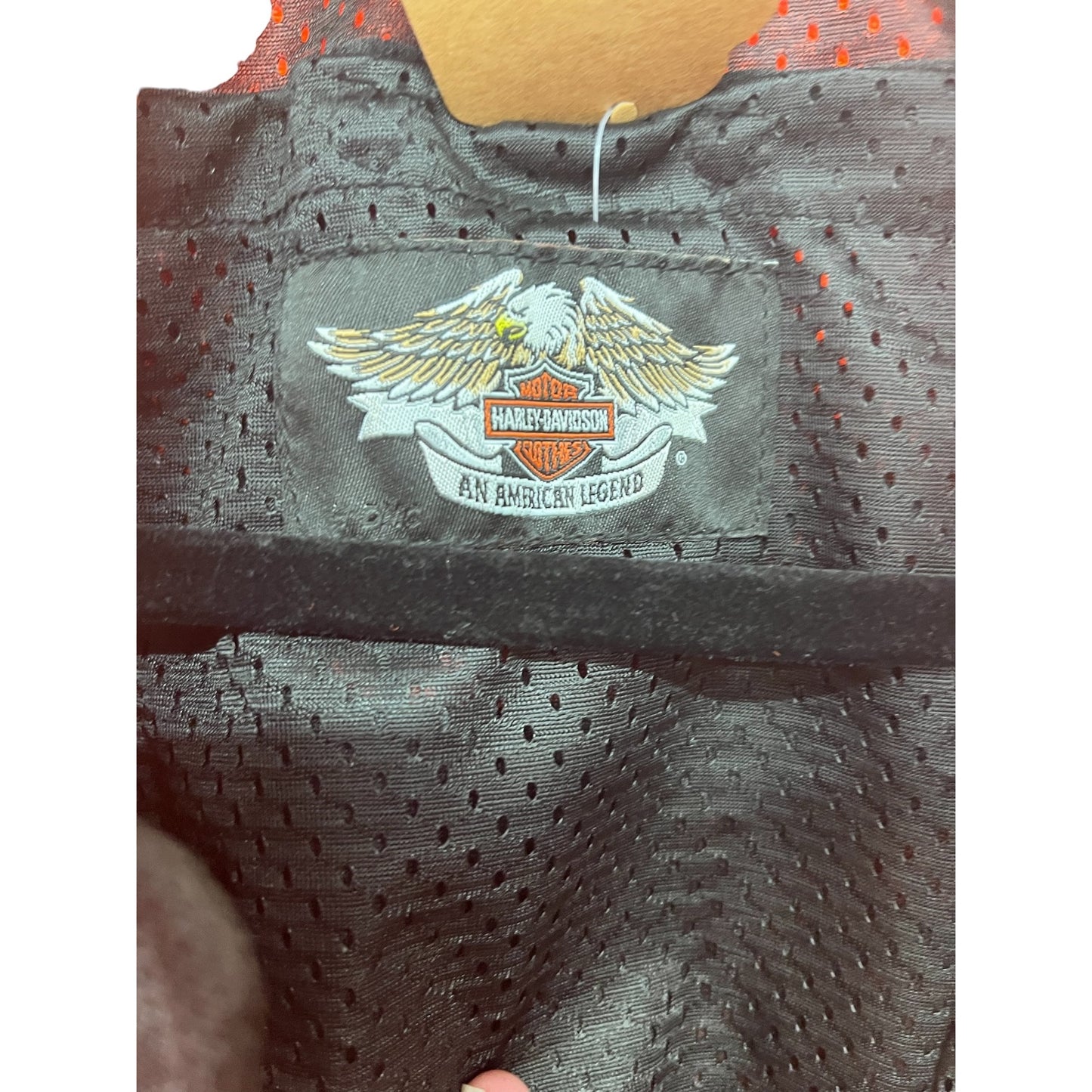 Harley-Davidson SZ L Women's Orange & Black Reflective Riding Jacket Embroidered Logo Adjustable Fit Breathable Mesh