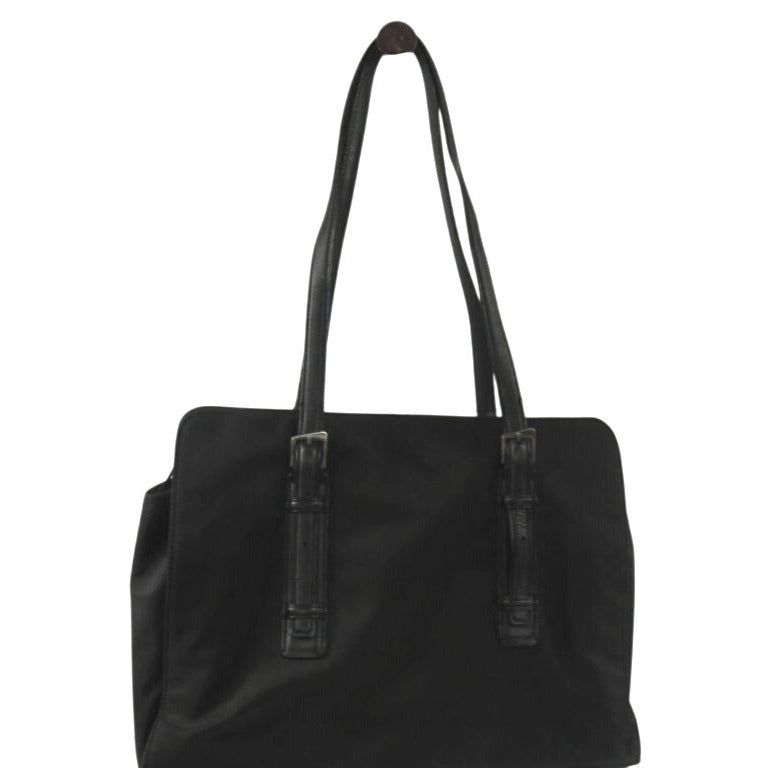 Francesco Biasia Black Shoulder Bag With Dual Straps & Zipper Closure