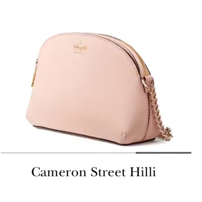 Kate Spade New York Pink Leather Crossbody Bag With Gold Chain
