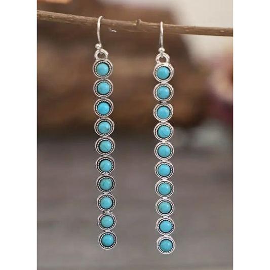 Turquoise Tassel Dangle Earrings NWB