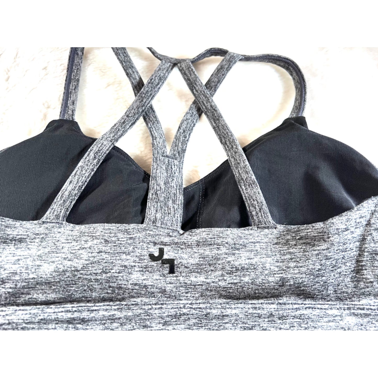 Joy Lab Gray Strappy Sports Bra With Removable Padding Small