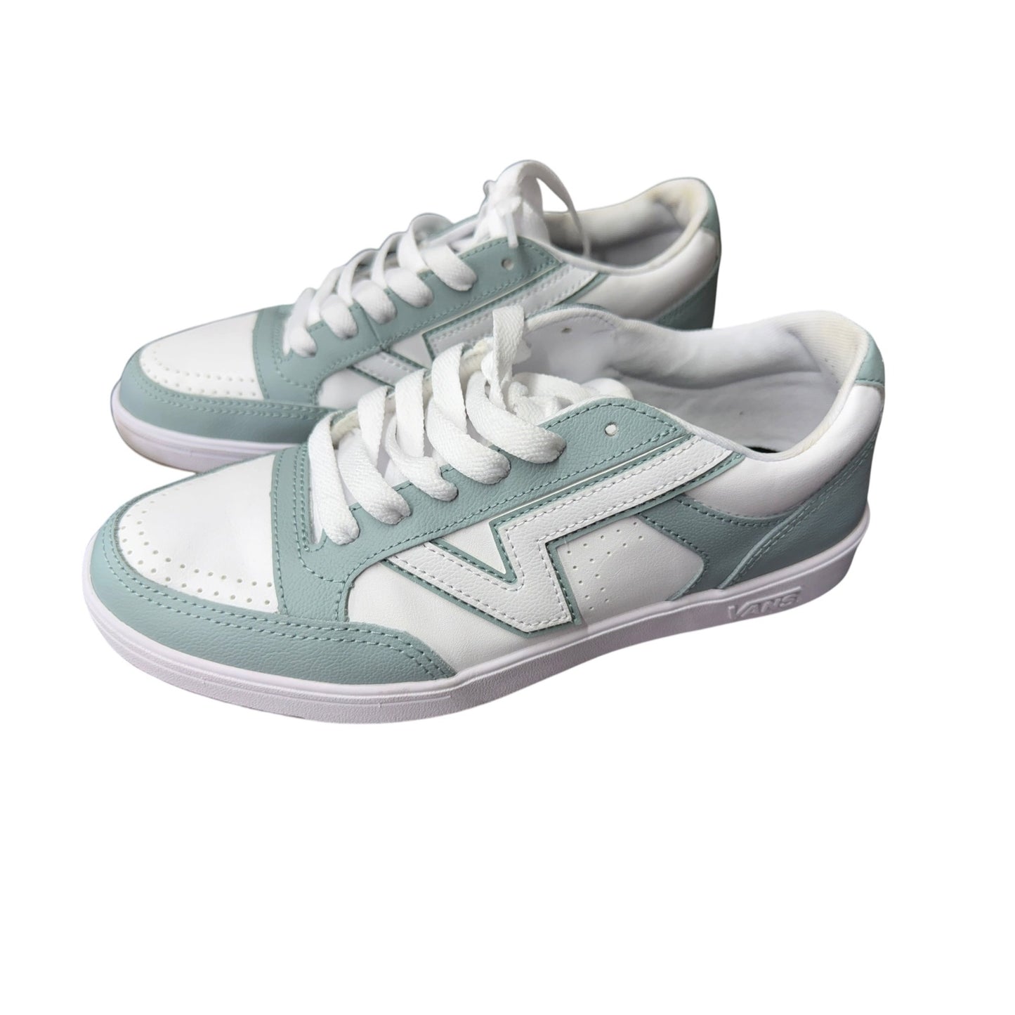 Vans Lowland Leather ComfyCush Sneakers 2-Tone Grey Mist White Shoes men 8