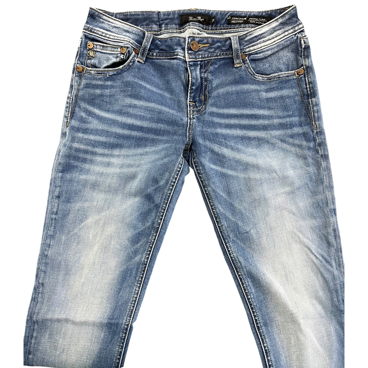Miss Me Women's Signature Ankle Skinny Distressed Jeans Size 28