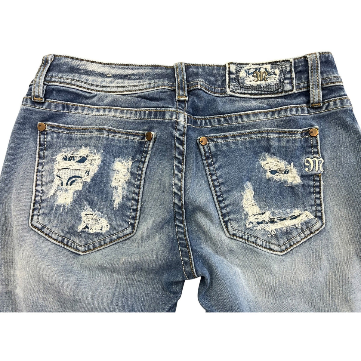 Miss Me Women's Signature Ankle Skinny Distressed Jeans Size 28