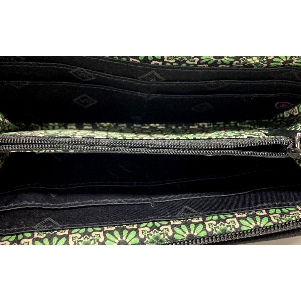 Vera Bradley RFID Turnlock Zip Around Haymarket Floral Quilted Clutch