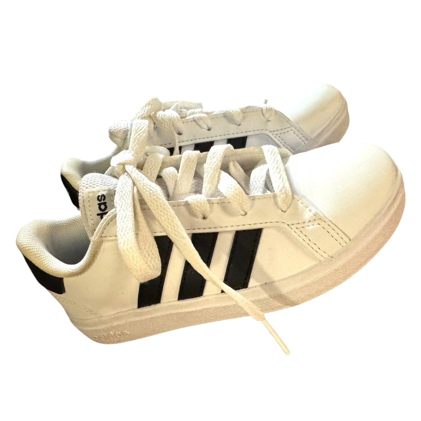 Adidas Unisex Kids White & Black Size 12 Sneakers Shoes