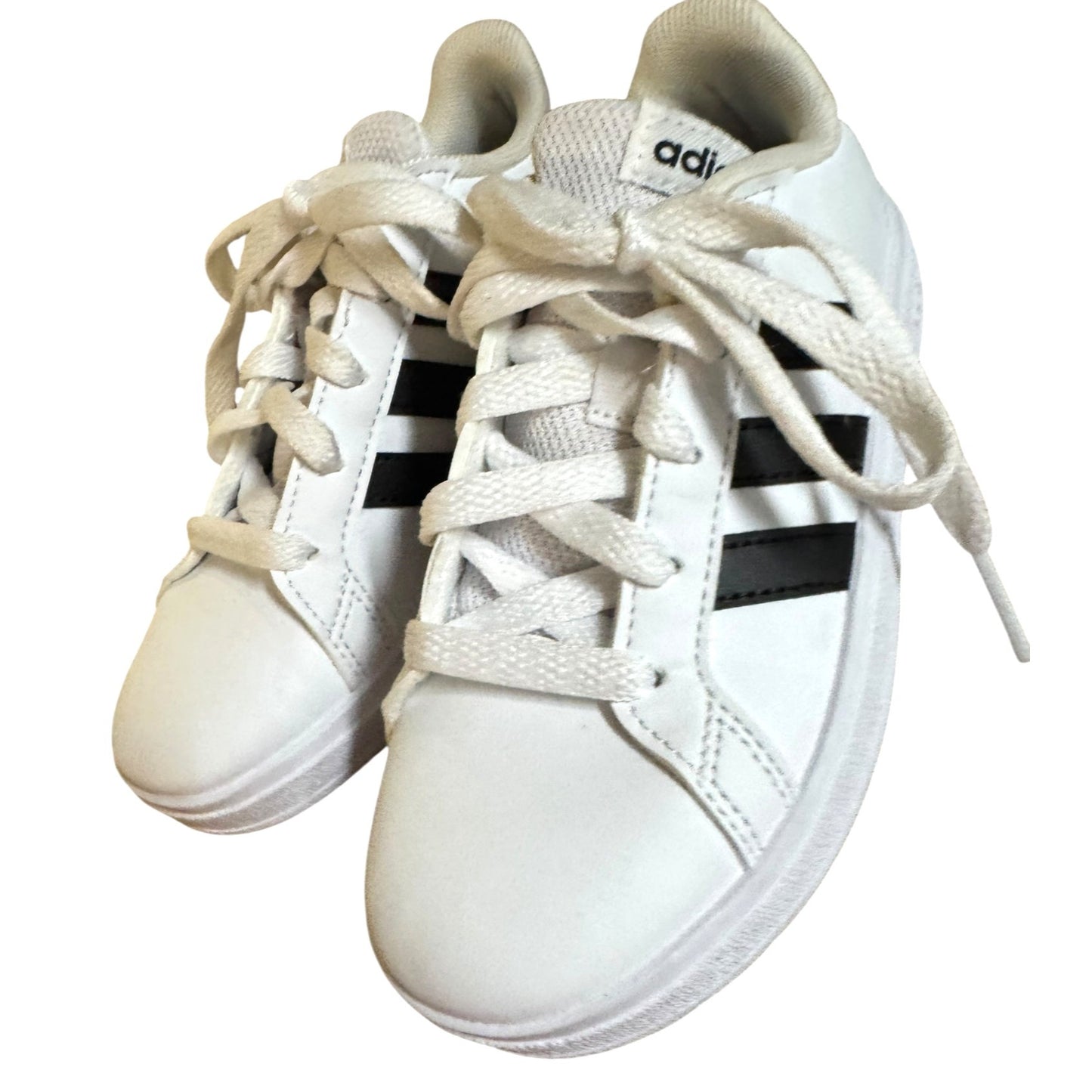 Adidas Unisex Kids White & Black Size 12 Sneakers Shoes