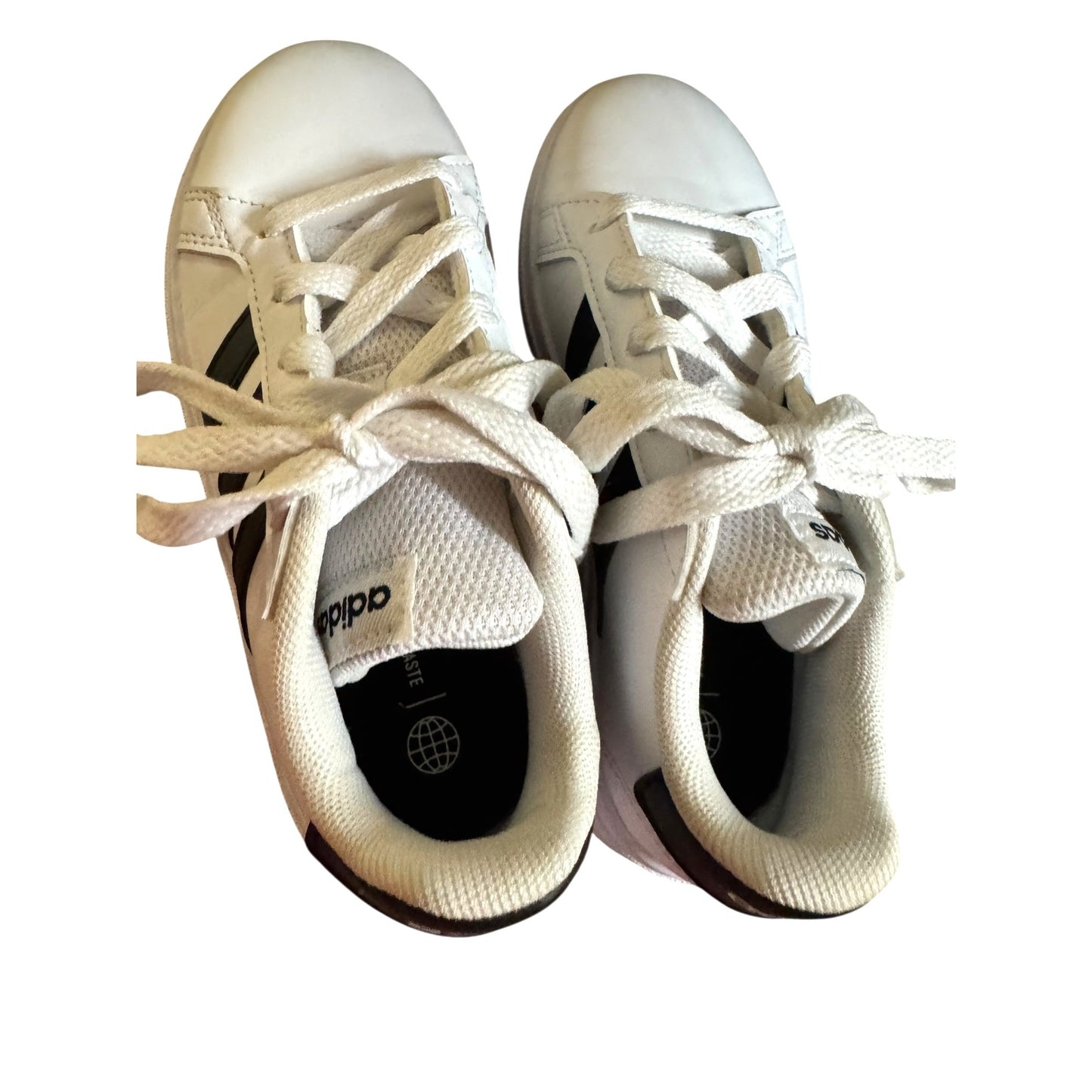 Adidas Unisex Kids White & Black Size 12 Sneakers Shoes