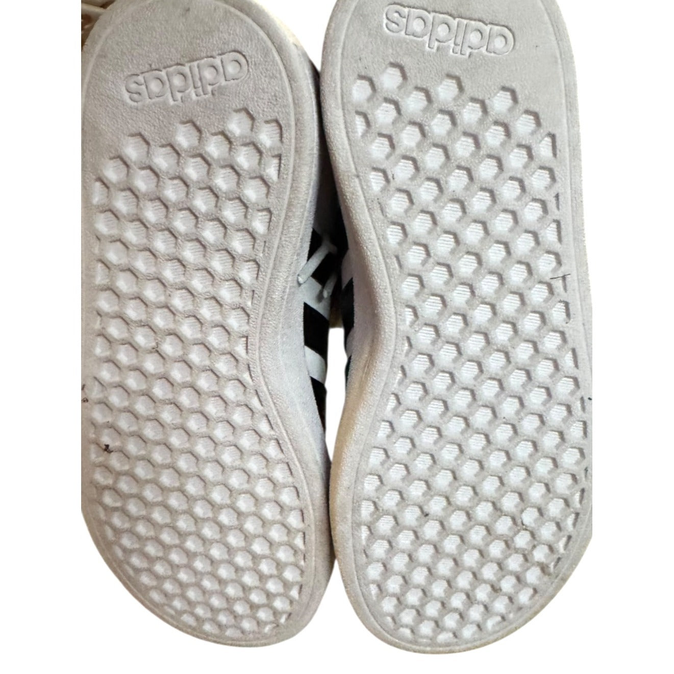 Adidas Unisex Kids White & Black Size 12 Sneakers Shoes