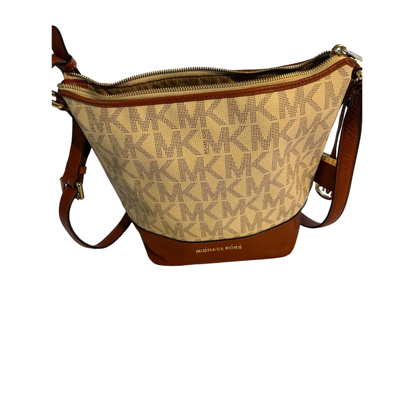 Michael Kors White Brown Crossbody Bag