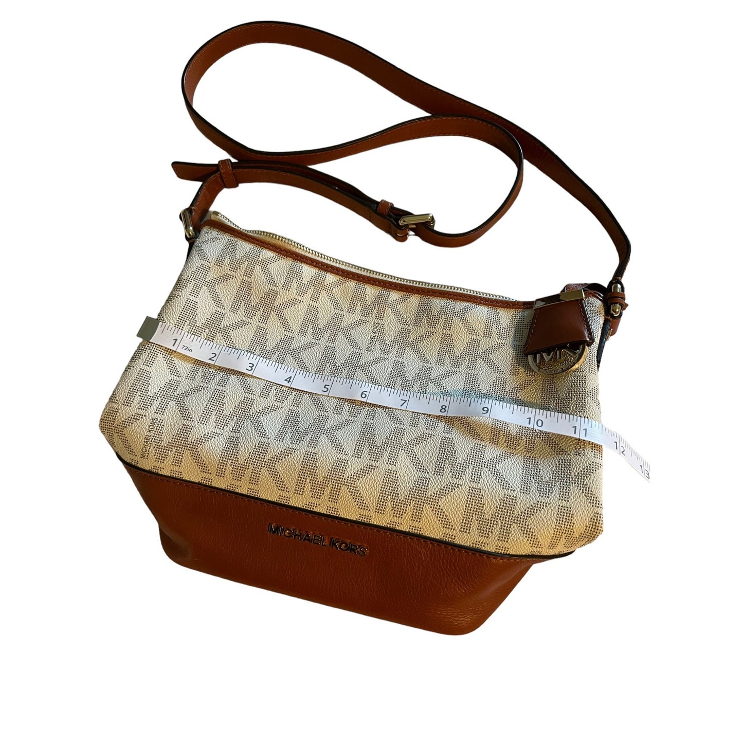 Michael Kors White Brown Crossbody Bag