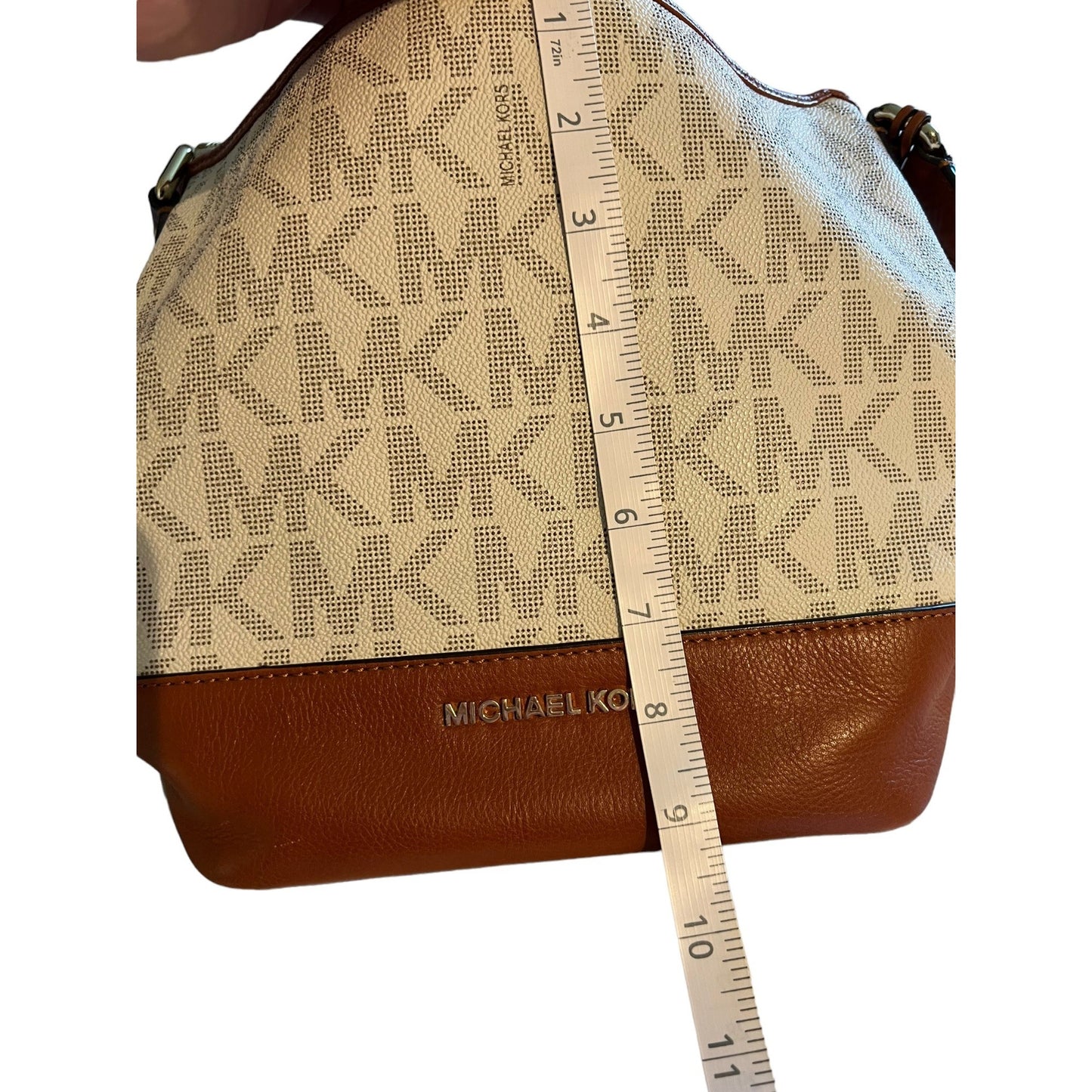 Michael Kors White Brown Crossbody Bag