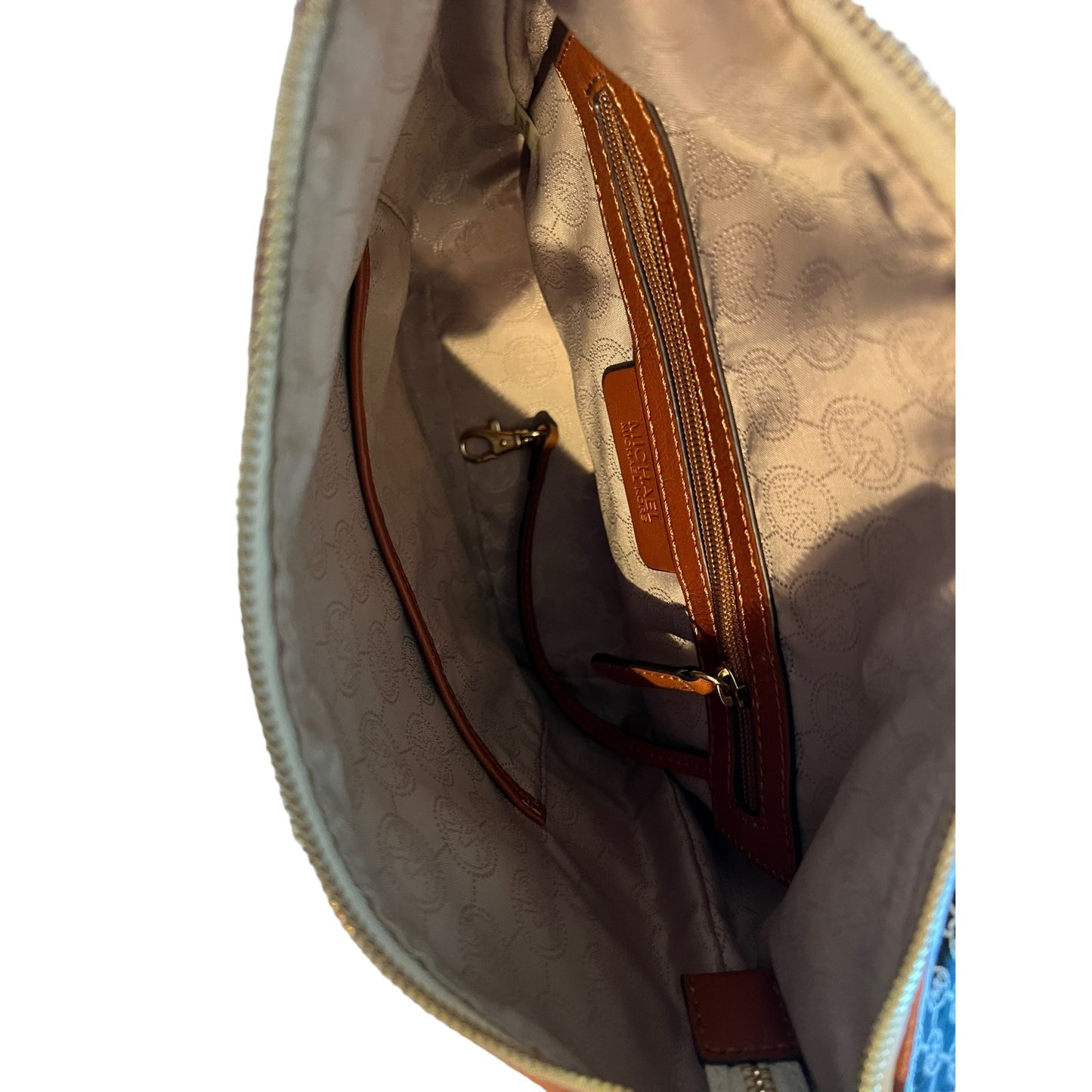 Michael Kors White Brown Crossbody Bag